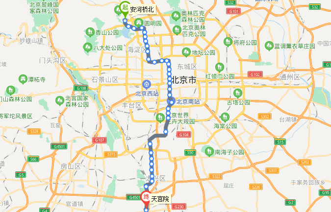 北京地铁4号线线路图-第1张-交通-答答问