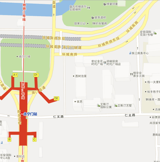 西安地铁2号线经过南门世纪金花点吗-第1张-交通-答答问