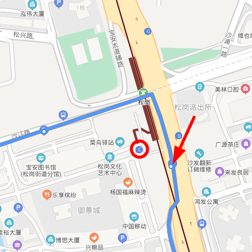 松岗地铁站从哪个出口可以乘M494-第1张-交通-答答问
