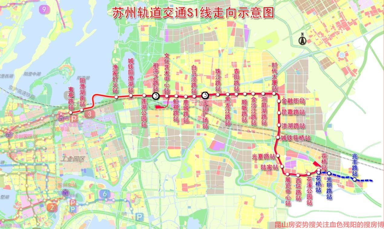 昆山地铁s1号线线路图，哪个区域升值潜力大-第1张-交通-答答问