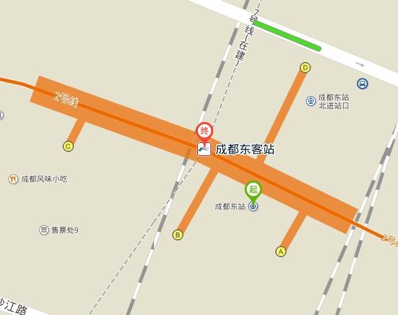 成都东站如何换乘地铁2号线-第1张-交通-答答问