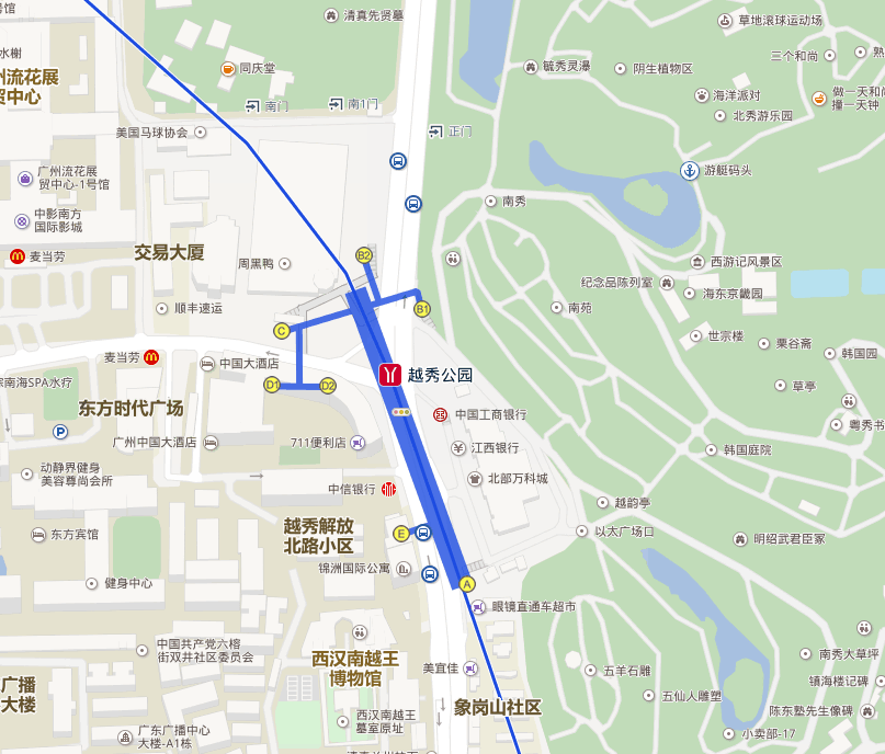 地铁二号线越秀公园对面那边是什么出口-第1张-交通-答答问
