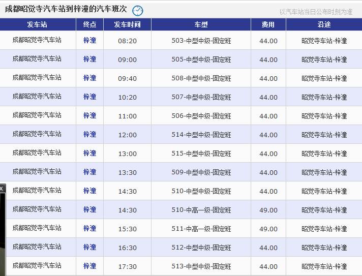 从成都温江区边城香格里到梓潼长途汽车在哪里上车,票价多少我在成都温江区边城香格里要去梓潼县，请问-第1张-交通-答答问