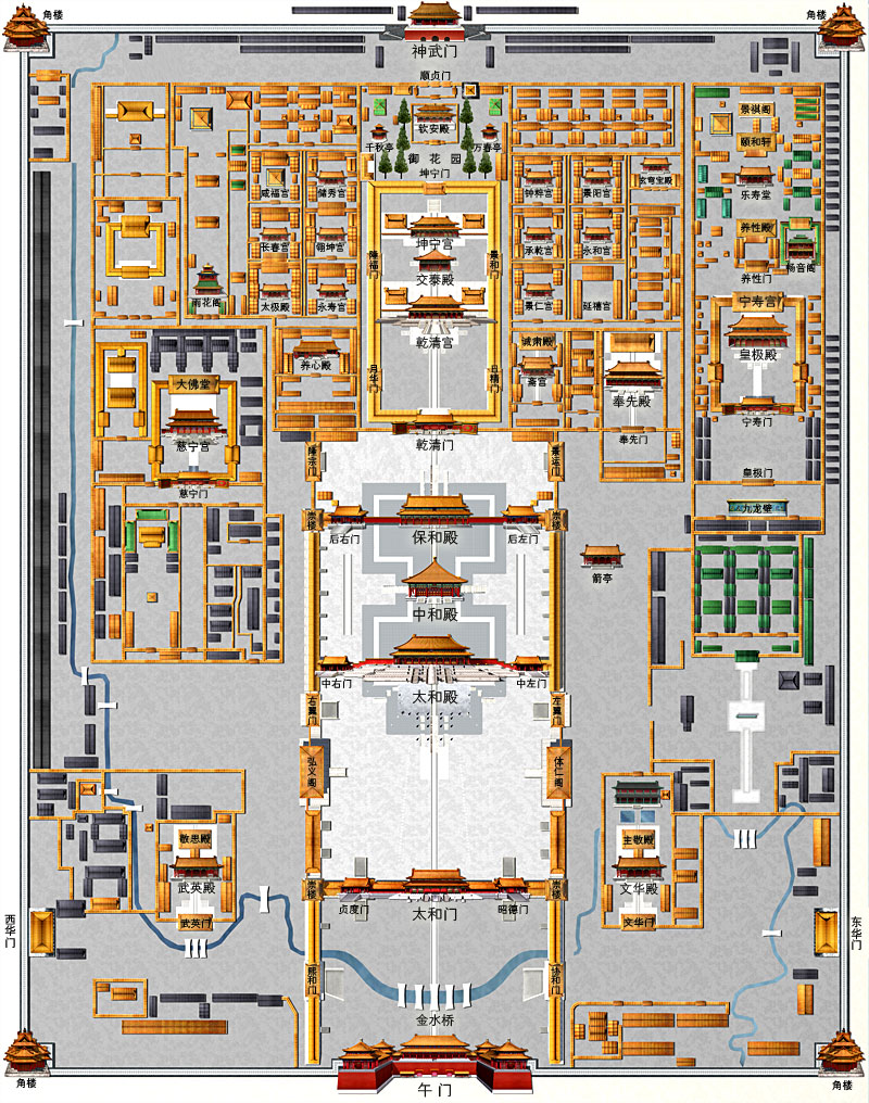 求故宫清朝是各个宫殿用途的详细地图（就是原版故宫地图）！-第2张-旅游-答答问