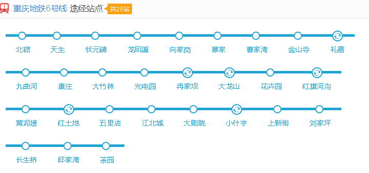 重庆轻轨六号线经过哪些站-第1张-交通-答答问