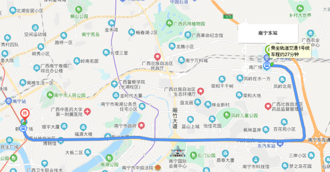 南宁东站怎样乘地铁到朝阳广场-第1张-交通-答答问