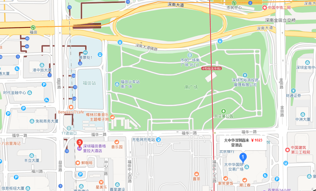 福田地铁站到大中华酒店那个出口下-第1张-交通-答答问