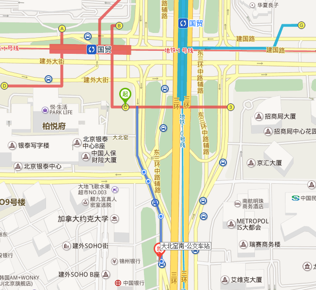 地铁国贸站下,从那个口出坐938路车去香河心脑血管医院-第1张-交通-答答问