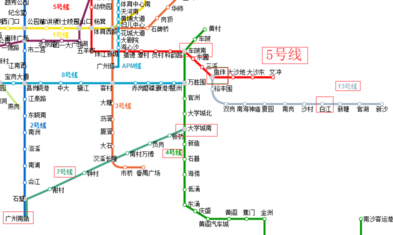 13号线白江站到广州南站怎么换乘最快-第1张-交通-答答问