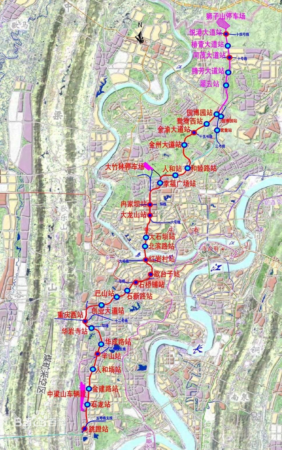 重庆轻轨5号线规划图-第1张-交通-答答问