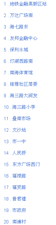 南海海七路东到东建世纪广场有哪些站-第1张-交通-答答问