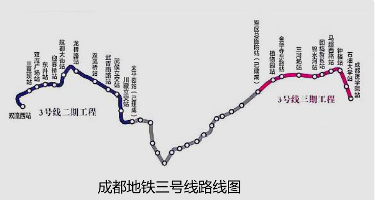 成都地铁3号线线路图-第1张-交通-答答问