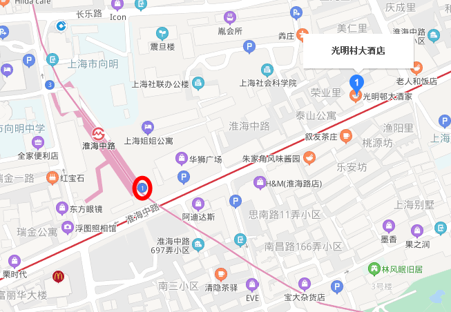 上海光明村大洒店地铁几号口出-第1张-交通-答答问