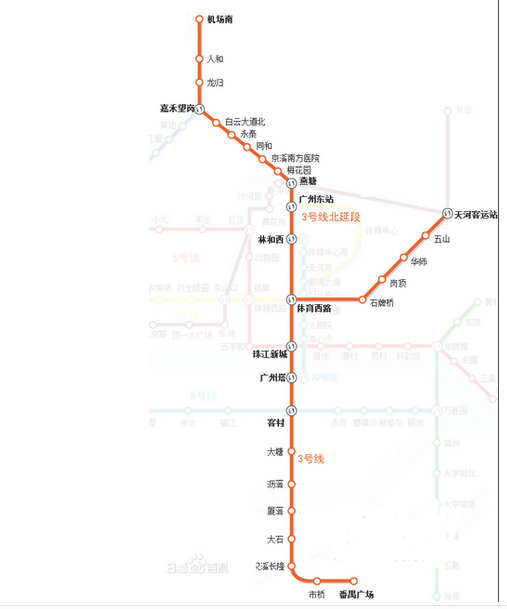 请问广州地铁3号线怎么坐 去机场的-第1张-交通-答答问