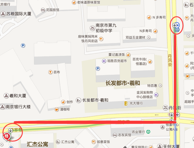 南京地铁3号线浮桥站到南京市玄武区中山路268号汇杰广场1501室-第1张-交通-答答问