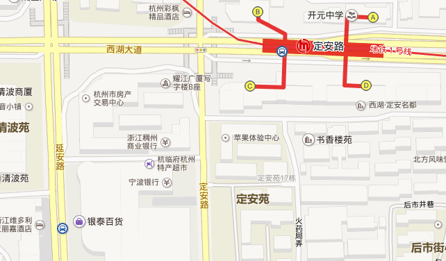 杭州地铁一号线能到西湖银泰吗下了地铁要不要坐公交了啊-第1张-交通-答答问