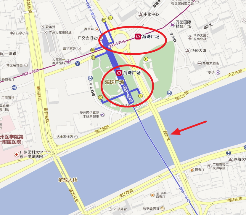 海珠桥在哪个地铁站附近-第1张-交通-答答问