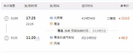 北京站至凤城市高铁时刻表-第1张-交通-答答问