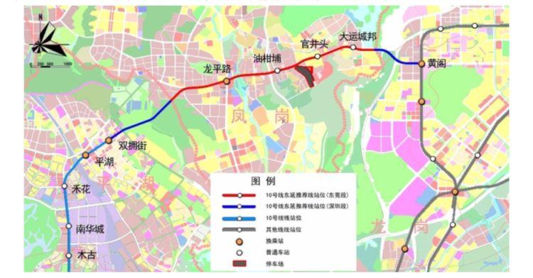 深圳地铁10号线经过东莞凤岗镇在什么位置设立三个地铁站-第1张-交通-答答问